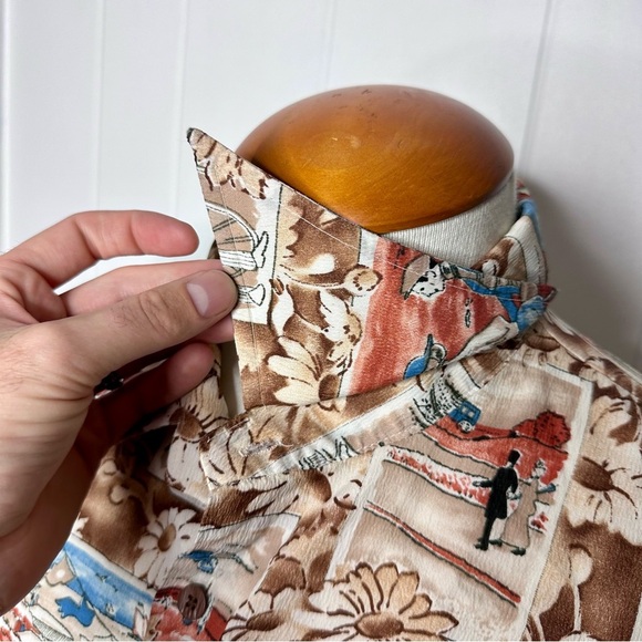 Vintage 60’s Van Heusen 417 Barkcloth Retro Hawaiian Resortwear Shirt - Picture 8 of 11